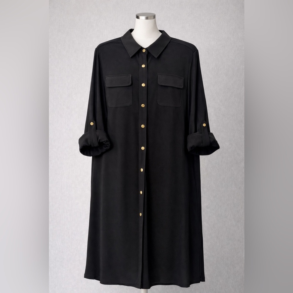 Elegant Black Shirt Dress